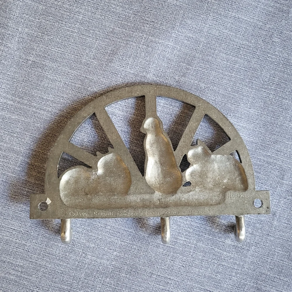 Pewter Silver Cat Wall Hook
